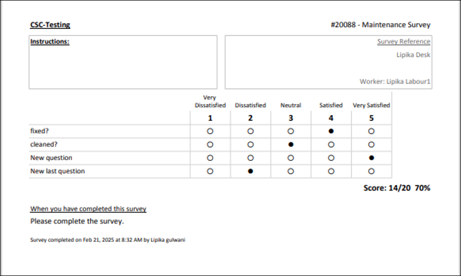 #20088-Maintenance Survey Page